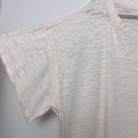 FP WE THE FREE Maddie Burnout Short Sleeve Slouchy Relaxed Fit Tee Cream Beachy - Picture 7 of 13